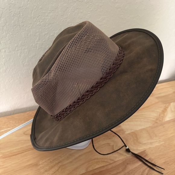 American Hat Makers | Women\'s Wide Brim Leather Sun Hat Size Large main image 6